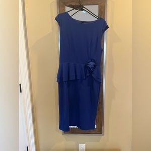 Marina stretch crepe peplum dress